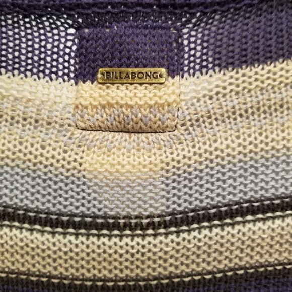 Womens M Billabong Cardigan Duster Sweater Blue Gray Long Open Front - Picture 8 of 8